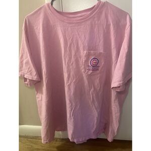 Majestic Chicago Cubs Pink T-Shirt 2XL Pocket Tee Golden Retriever Puppy Dog MLB